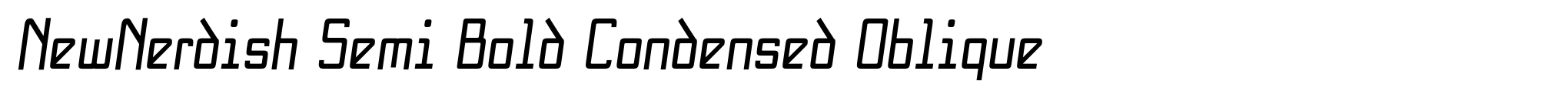 NewNerdish Semi Bold Condensed Oblique image